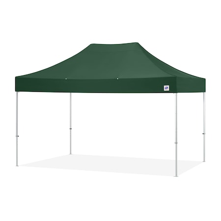 E-Z Up TAA Compliant Endeavor Shelter, 10' W x 15' L, Gray Aluminum Frame, Forest Green Vented Top END3A15VTKMCFG